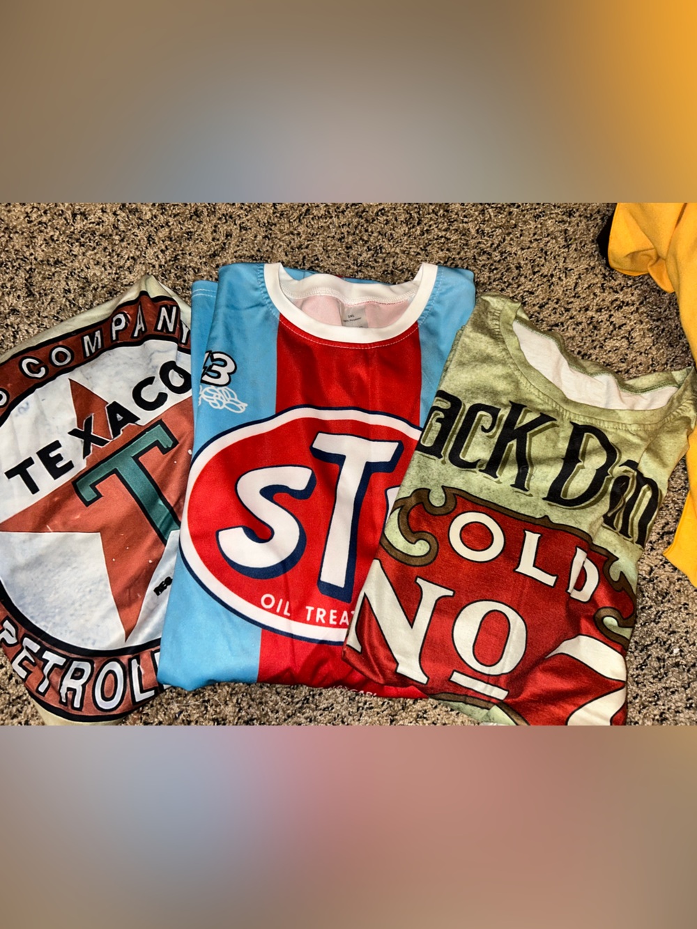 3 Vintage-style Texaco stp 3x Jack Daniels 2x  tee